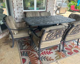 Iron table with 6 chairs