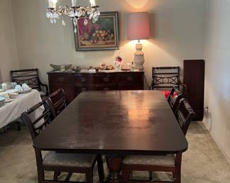 For a touch more class, take a look at this dining room table and chair set.