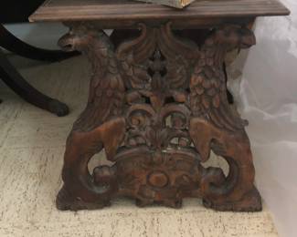 Antique carved table.