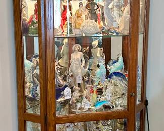 Howard Miller Display Curio Case Filled with High End Figurines