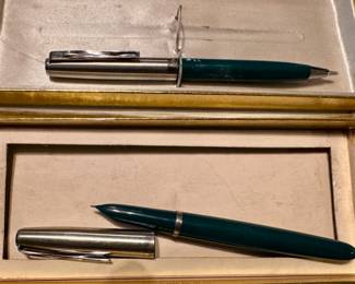 Vintage Parker Pen and Fountain Pen SetWe have a significant collection of Parker, Shaeffer and Cross Pens including Fountain Pens, Ballpoints, Mechanical Pencils and Rollerballs.  From the 1920's to 1970's and more contemporary.  Look for the Pens at Jewelry Counter in the Family Room