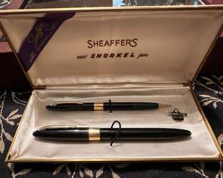 We have a significant collection of Parker, Shaeffer and Cross Pens including Fountain Pens, Ballpoints, Mechanical Pencils and Rollerballs.  From the 1920's to 1970's and more contemporary.  Look for the Pens at Jewelry Counter in the Family Room