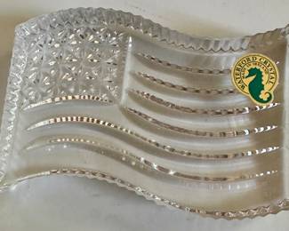 Waterford Flag with iconic Seahorse Label, One of many Waterford pieces throughout the home