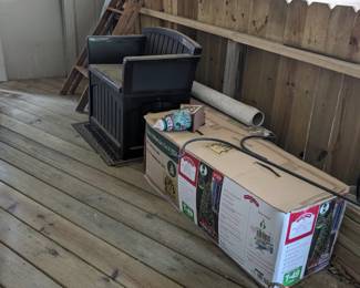 X-mas tree and outdoor chair