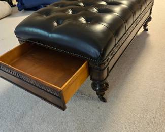 Leather ottoman