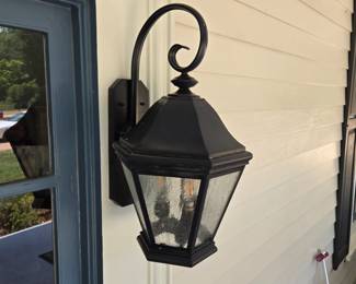 Pair of large front porch, entry lantern lights