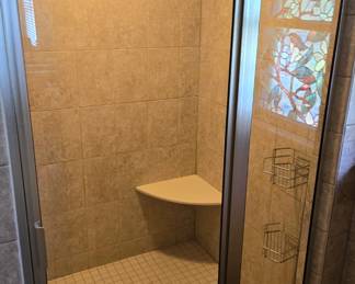 Clear glass shower door
