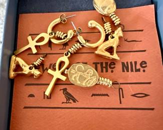 Interchangeable Egyptian charm earrings