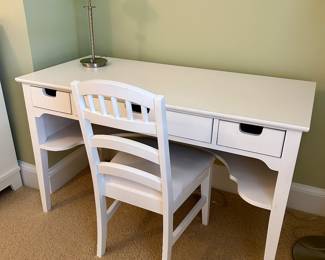 White desk and chair 49” x 22” by Young American (Stanley)