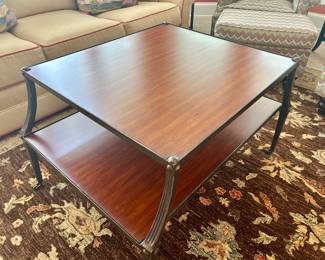 Two-tiered coffee table (rug, not for sale)