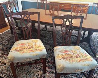 8 Chippendale style chairs