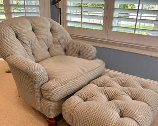 Upholstered chair and ottoman by Sherrill