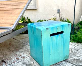 Pair of West Elm Glazed Stools/Side Tables
