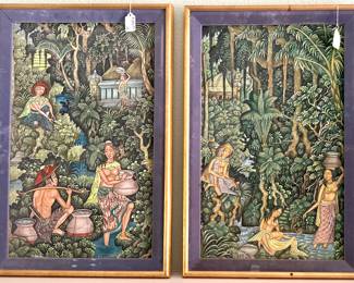 Pair of Balinese Paintings