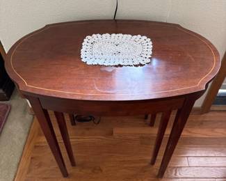 Vintage Bent Wood Nesting Side Table or Entry Table w/Inlay Top	