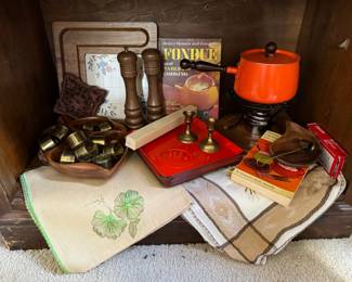 Retro Fondue Party - Trays, Recipe Books, & More	