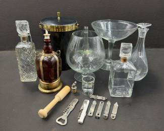 Vintage Barware - Large Martini Glass & Brandy Snifter - Decanters	