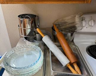 Baking Goods 1 - PYREX Pie Plates, Rolling Pins +	