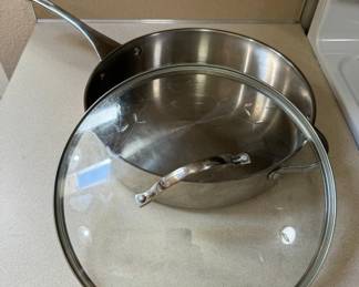 Princess House Stainless Steel 5 Qt Round Pan w/ Etched Glass Lid	