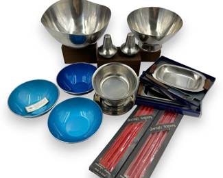 MC Danish Modern Stainless Steel & Teak Tablewares - Emalox Bowls	