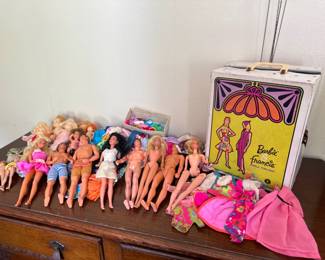 Vintage Barbies & Kens - Collection of Francie Clothing & Doll Trunk	