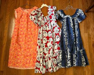 Vintage Hawaiian MuuMuu Dress Trio - Aloha Mo'i & T&L Muumuu Factory	