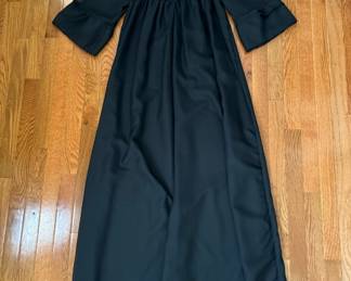 Vintage Sheer Black Boho Goth Greek Chrissoula Valaka Caftan - Sz 40	