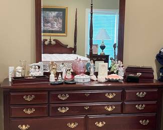 Cherry Triple Dresser and Mirror