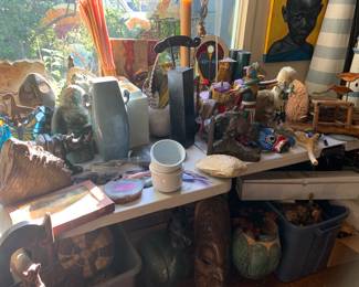 Tribal Art, Native American, Shona Sculptures, Zimbabwe Tribe Animals, Navajo, Hopi pottery 