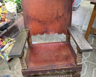 Spanish Castilian leather chair 