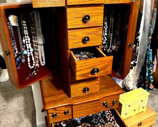 Large selection of costume jewelry, pins, earrings, necklaces, etc. 