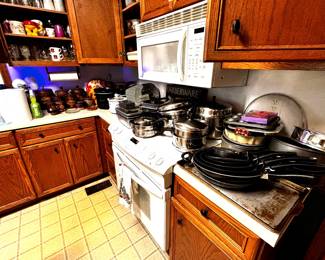 Pots, pans, baking, general kitchen items.