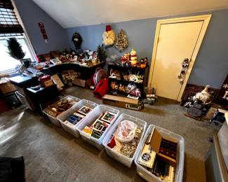 Great selection of vintage holiday decor and some more modern selections as well