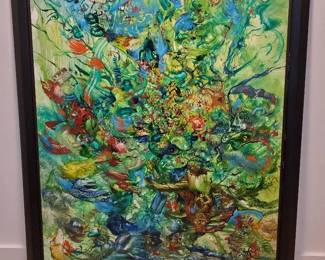 Reginald Pollack Forest Meditation Painting
Purchased: 2002 ($4,000)
Circa: 1985
Dimensions: 40 ½" W X 52 ½" T X 1 ¼" D
Details: Oil on laminate/wood, black wood frame
