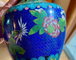 Antique Chinese brass/Cloissone large vase, collector's item.