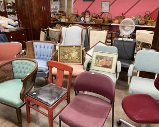 Lots of side chairs… Burgundy close one is five dollars