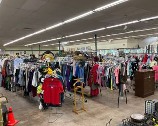 Clothing men’s women’s some new with tags and many good brands starting at a dollar each prom dresses as well