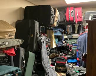 Lots of bags suitcases briefcases if you’re going on a trip this is the place to go first 