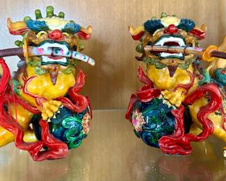 High quality, ornate Chinese foo dogs