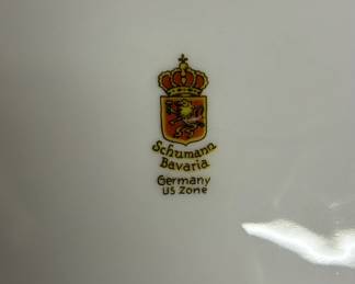 Large set of Schumann Bavaria- Germany US Zone. Green Floral Rose pattern- Following photos.