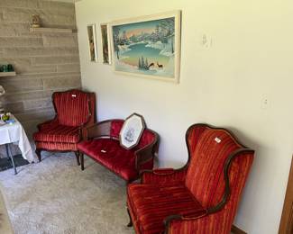 Mid-century wingback chairs