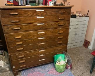 Antique Blueprint cabinet