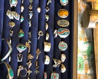 Assorted rings, some are sterling