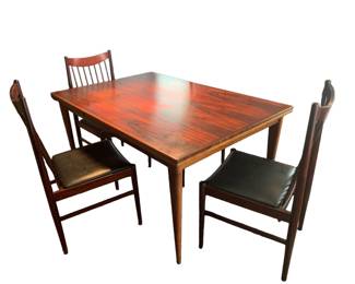 MCM Rosewood dining table with pull out extensions, 59x39x29 w/out ext.