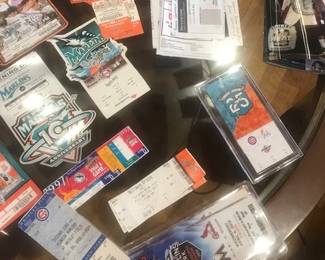 Includes a Super Bowl 1974 ticket and numerous opening day tickets highlight games etc