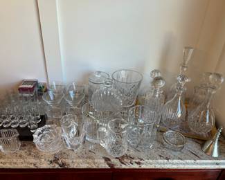 Decanters, barware