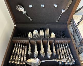 Silver plated flatware service for 12
