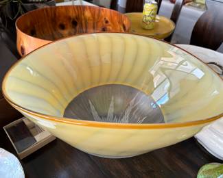 Signed Schiovon art glass bowl