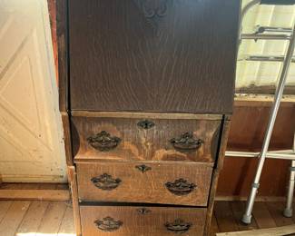 . . . closed version of antique oak secretary