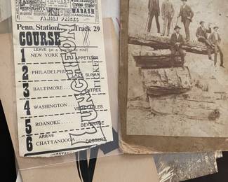 Vintage Chattanooga Choo Choo Ticket and the iconic Umbrella Rock Cabinet Card 